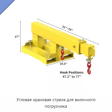 Угловая крановая стрела для вилочного погрузчика
