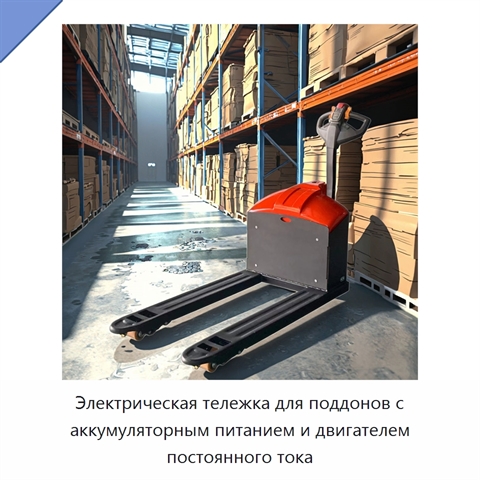 Электрическая тележка для поддонов с аккумуляторным питанием и двигателем постоянного тока