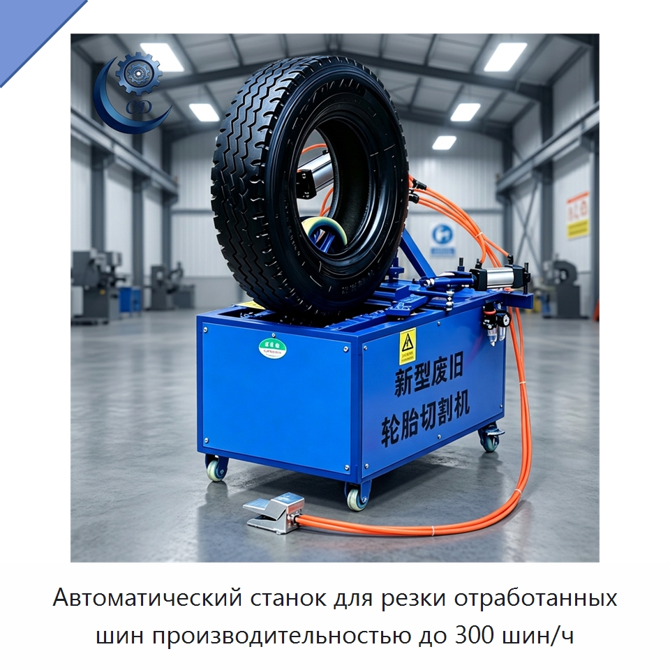 Автоматический станок для резки отработанных шин производительностью до 300 шин/ч — Специальные машины и промышленное оборудование