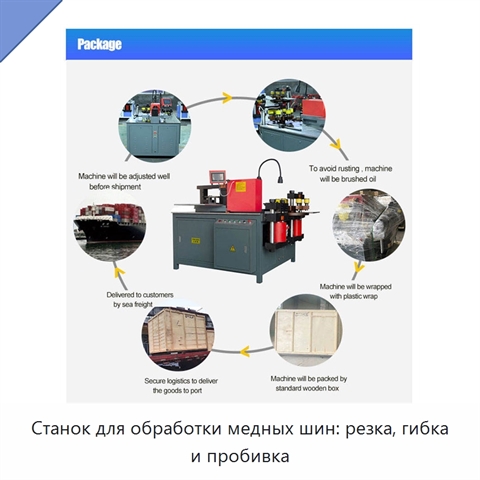 Станок для обработки медных шин: резка, гибка и пробивка
