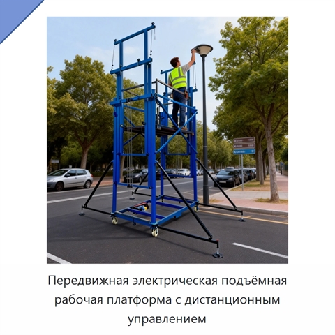 Передвижная электрическая подъёмная рабочая платформа с дистанционным управлением