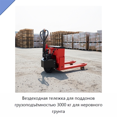 Вездеходная тележка для поддонов грузоподъёмностью 3000 кг для неровного грунта