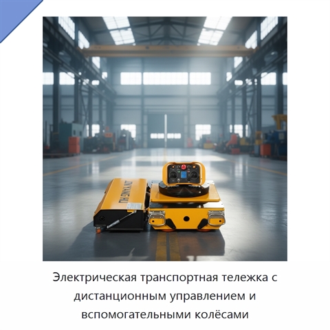 Электрическая транспортная тележка с дистанционным управлением и вспомогательными колёсами