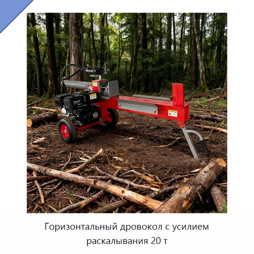 Горизонтальный дровокол с усилием раскалывания 20 т — Лесохозяйственная техника
