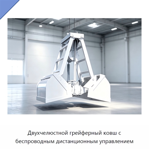 Двухчелюстной грейферный ковш с беспроводным дистанционным управлением
