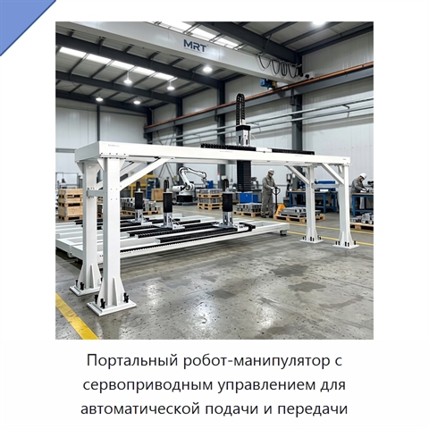 Портальный робот-манипулятор с сервоприводным управлением для автоматической подачи и передачи