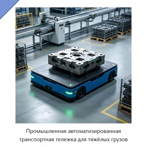 Промышленная автоматизированная транспортная тележка для тяжёлых грузов