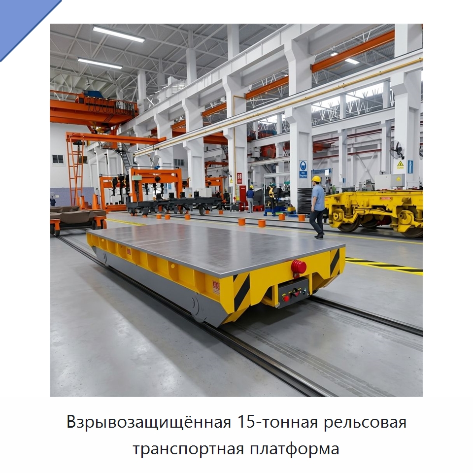 Взрывозащищённая 15-тонная рельсовая транспортная платформа — Специальное подъемно-транспортное оборудование