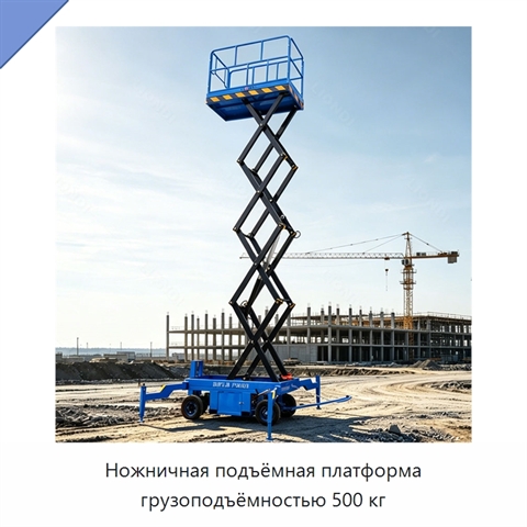 Ножничная подъёмная платформа грузоподъёмностью 500 кг