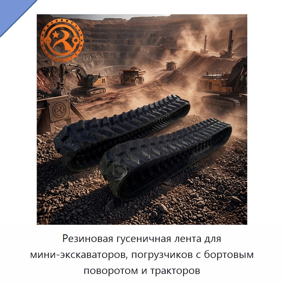 Резиновая гусеничная лента для мини-экскаваторов, погрузчиков с бортовым поворотом и тракторов — Запчасти для сельскохозяйственной техники