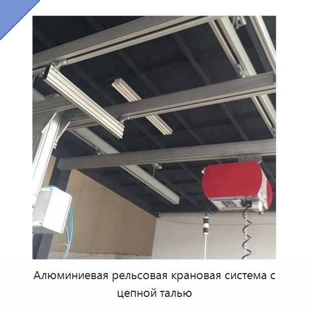 Алюминиевая рельсовая крановая система с цепной талью — Краны