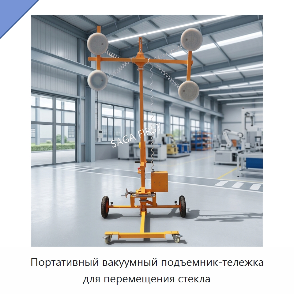 Портативный вакуумный подъемник-тележка для перемещения стекла — Вакуумные грузозахваты