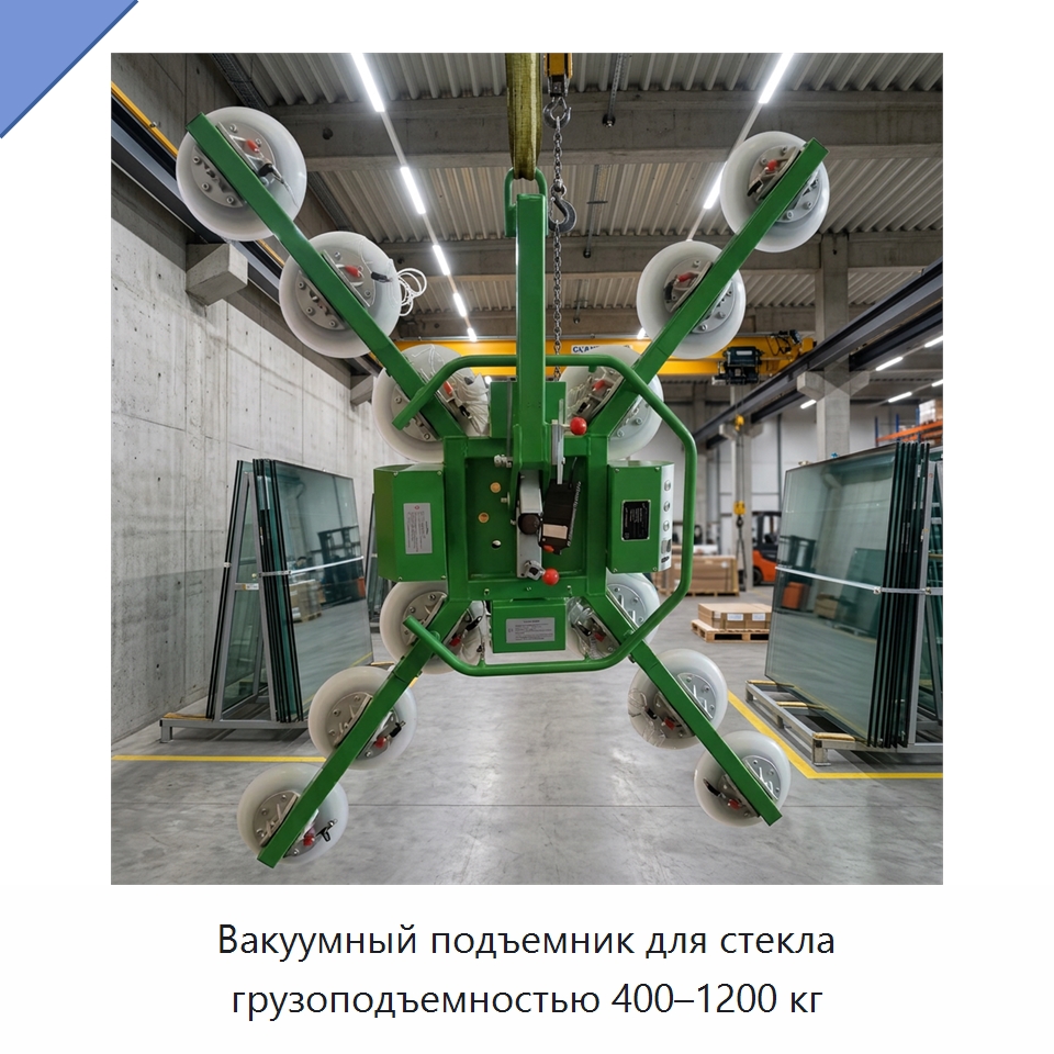 Вакуумный подъемник для стекла грузоподъемностью 400–1200 кг — Вакуумные грузозахваты
