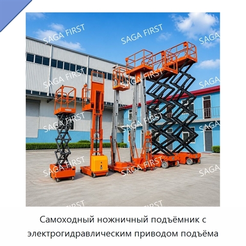 Самоходный ножничный подъёмник с электрогидравлическим приводом подъёма