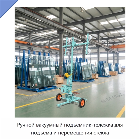 Ручной вакуумный подъемник-тележка для подъема и перемещения стекла