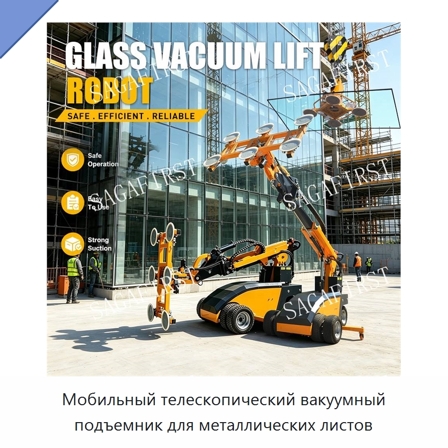 Мобильный телескопический вакуумный подъемник для металлических листов — Вакуумные грузозахваты