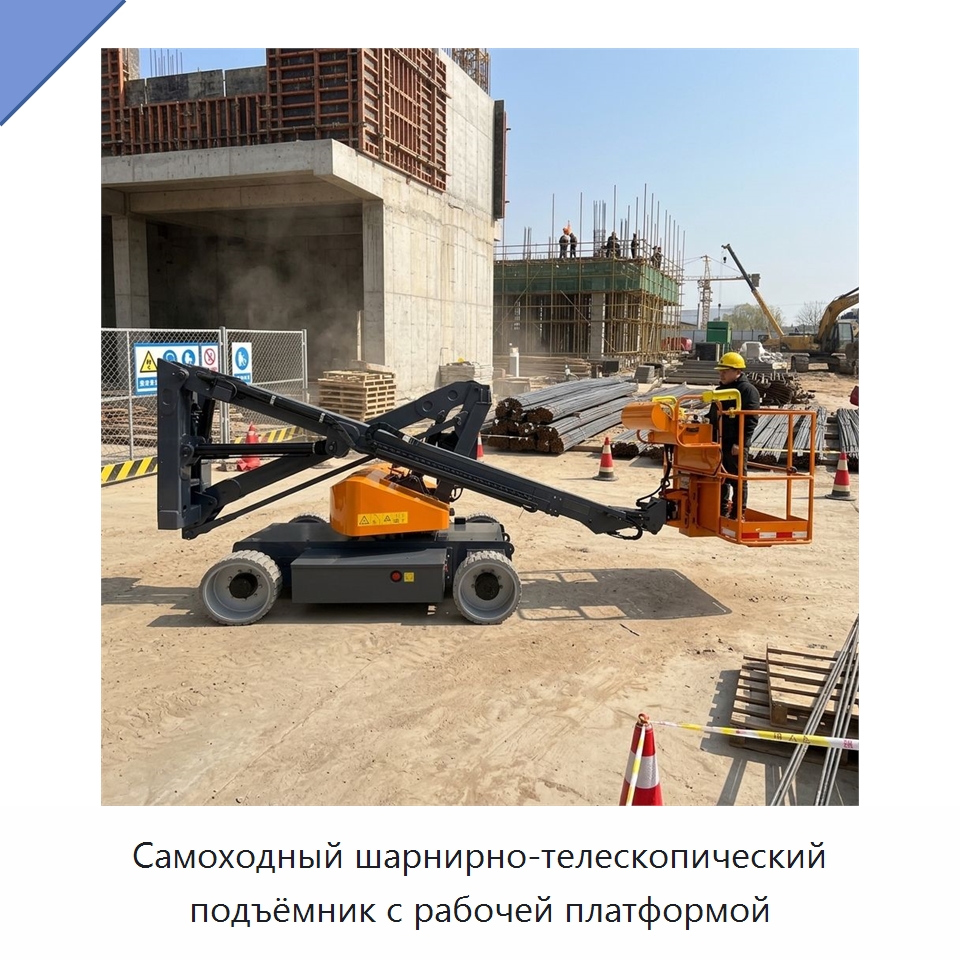 Самоходный шарнирно-телескопический подъёмник с рабочей платформой