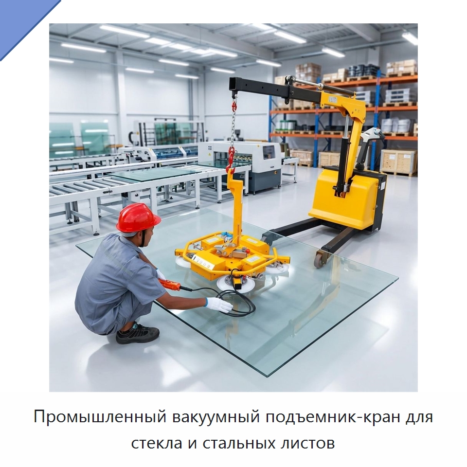 Промышленный вакуумный подъемник-кран для стекла и стальных листов — Вакуумные грузозахваты