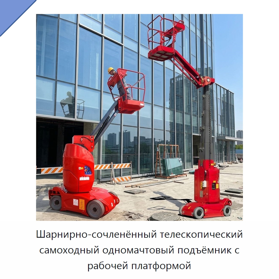 Шарнирно-сочленённый телескопический самоходный одномачтовый подъёмник с рабочей платформой — Подъемные столы