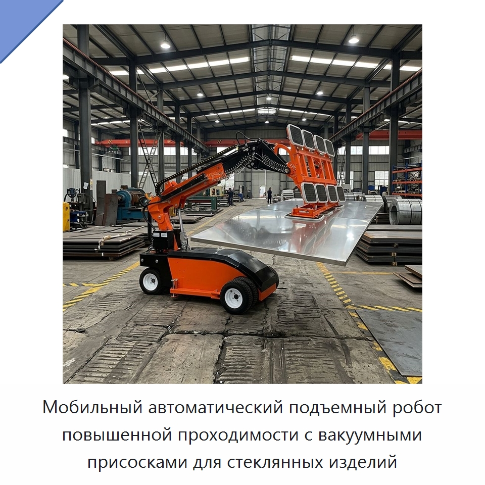 Мобильный автоматический подъемный робот повышенной проходимости с вакуумными присосками для стеклянных изделий — Вакуумные грузозахваты