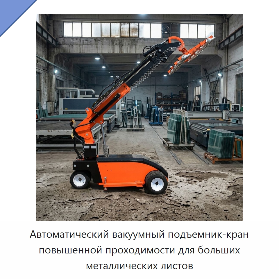 Автоматический вакуумный подъемник-кран повышенной проходимости для больших металлических листов — Вакуумные грузозахваты