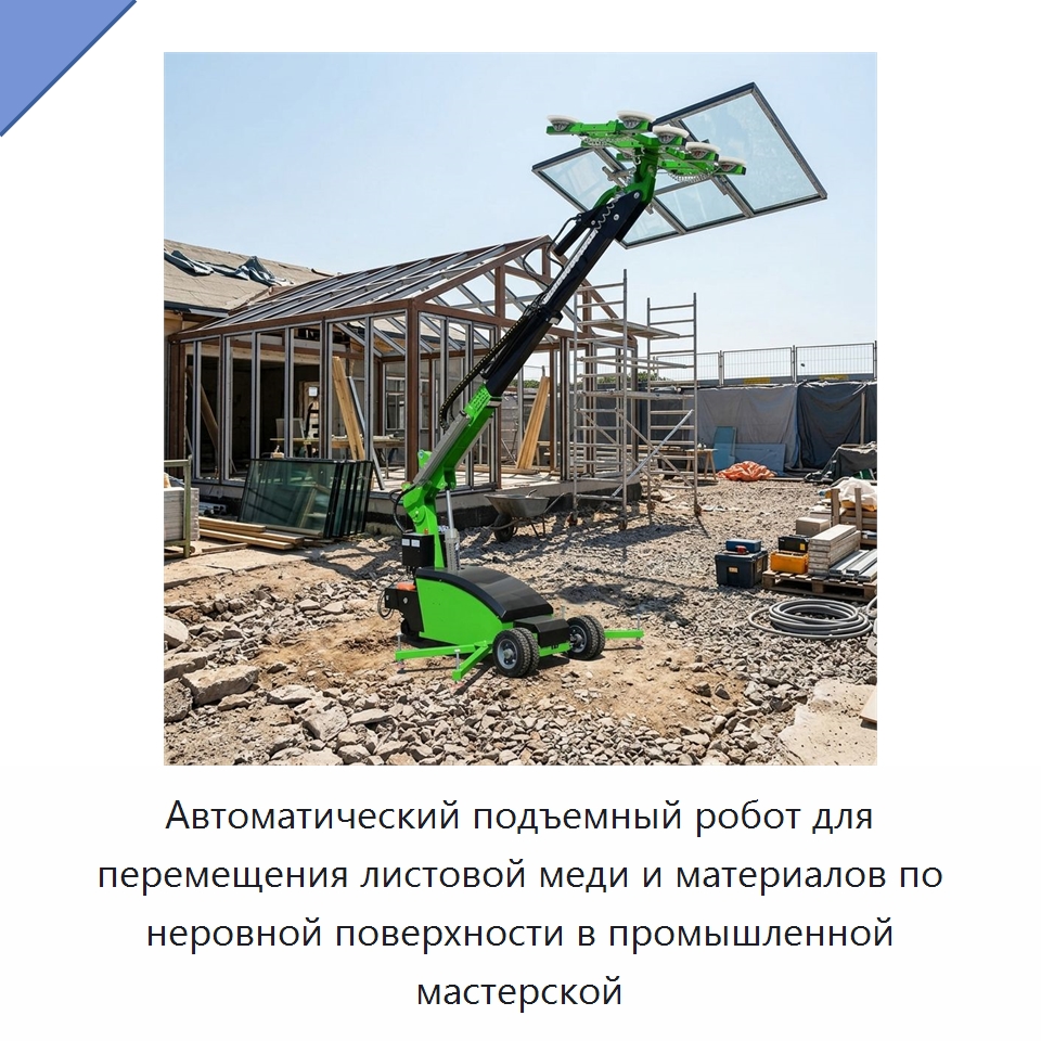 Автоматический подъемный робот для перемещения листовой меди и материалов по неровной поверхности в промышленной мастерской — Вакуумные грузозахваты