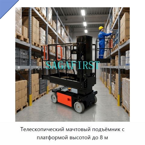 Телескопический мачтовый подъёмник с платформой высотой до 8 м