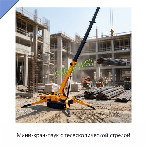 Мини-кран-паук с телескопической стрелой