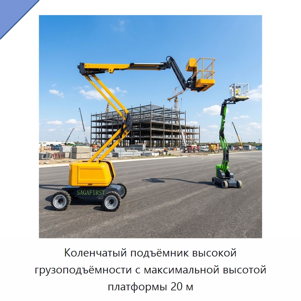 Коленчатый подъёмник высокой грузоподъёмности с максимальной высотой платформы 20 м — Подъемные столы