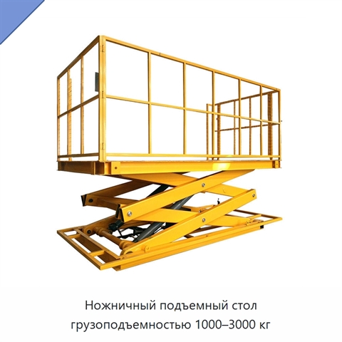 Ножничный подъемный стол грузоподъемностью 1000–3000 кг
