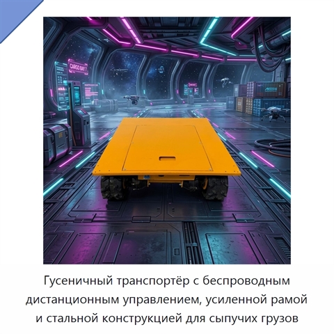Гусеничный транспортёр с беспроводным дистанционным управлением, усиленной рамой и стальной конструкцией для сыпучих грузов
