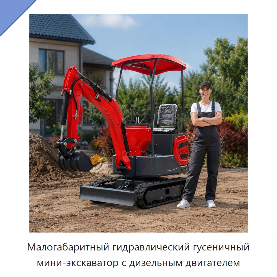 Малогабаритный гидравлический гусеничный мини-экскаватор с дизельным двигателем — Землеройная техника