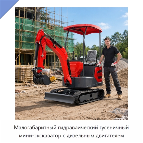 Малогабаритный гидравлический гусеничный мини-экскаватор с дизельным двигателем