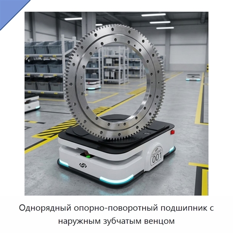 Однорядный опорно-поворотный подшипник с наружным зубчатым венцом