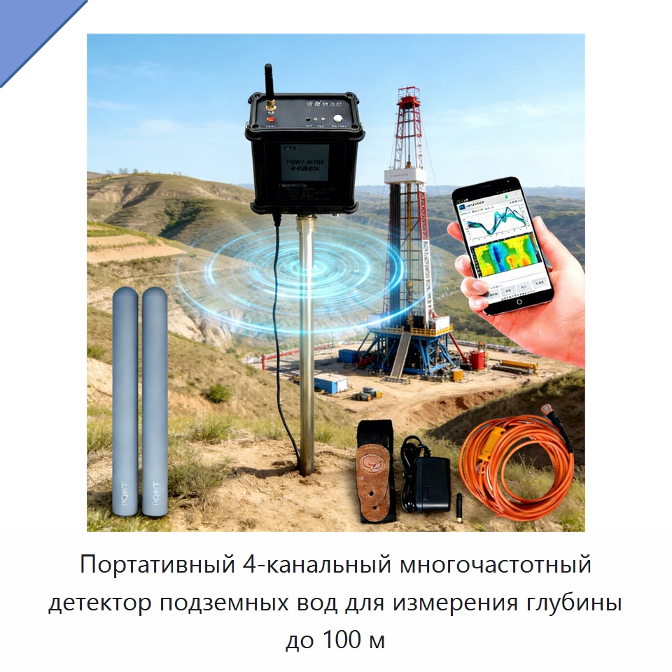 Портативный 4-канальный многочастотный детектор подземных вод для измерения глубины до 100 м — Приборы для электрических испытаний