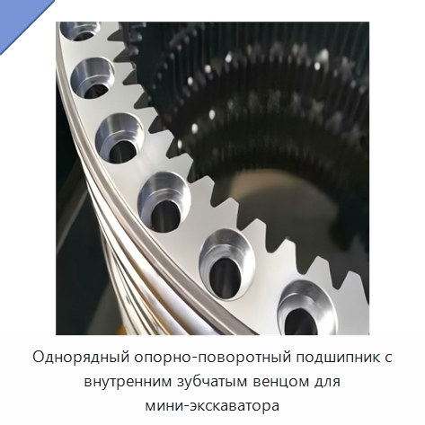 Однорядный опорно-поворотный подшипник с внутренним зубчатым венцом для мини-экскаватора