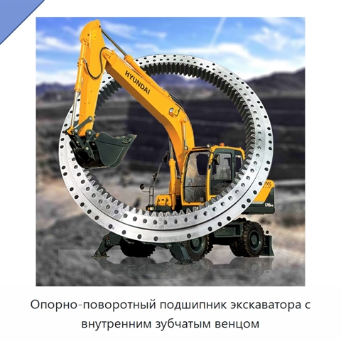 Опорно-поворотный подшипник экскаватора с внутренним зубчатым венцом