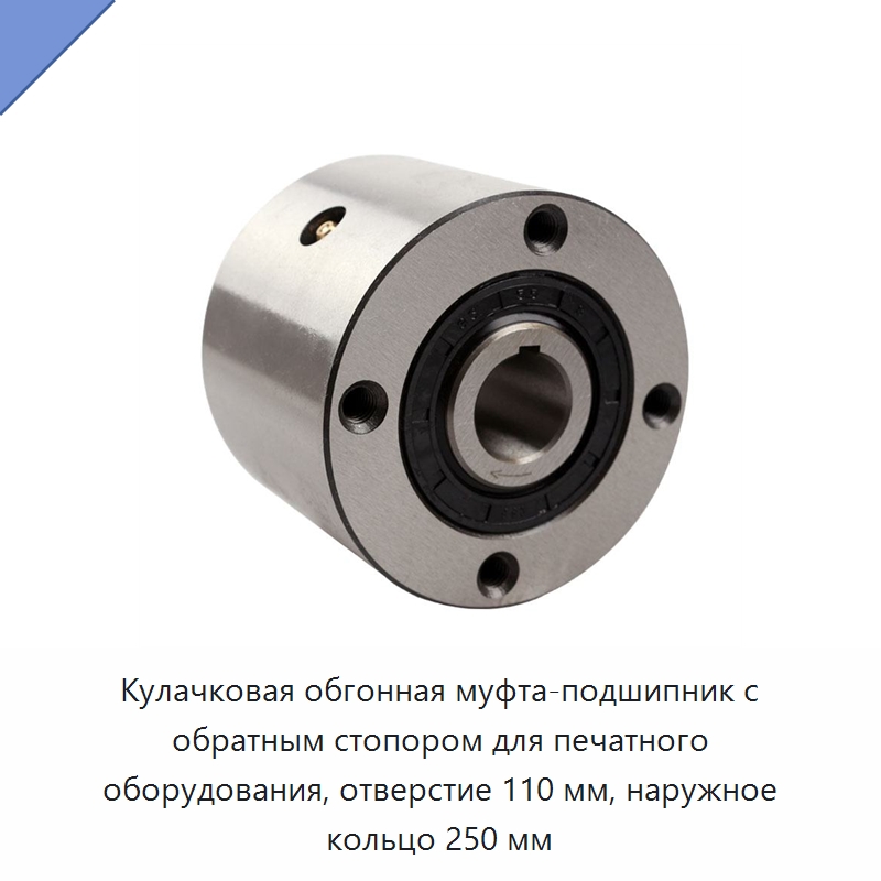 Кулачковая обгонная муфта-подшипник с обратным стопором для печатного оборудования, отверстие 110 мм, наружное кольцо 250 мм — Специальные подшипники