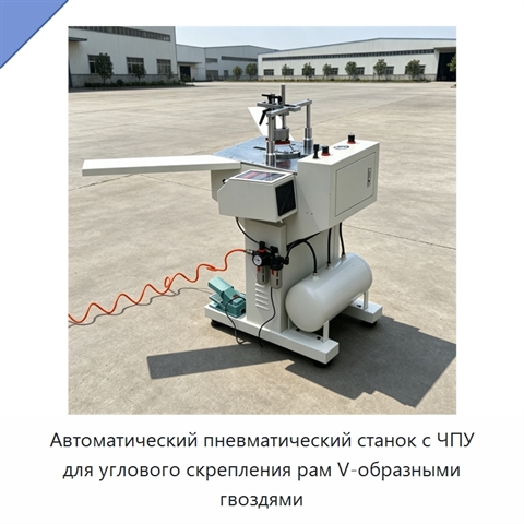 Автоматический пневматический станок с ЧПУ для углового скрепления рам V-образными гвоздями