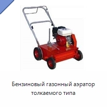 Бензиновый газонный аэратор толкаемого типа