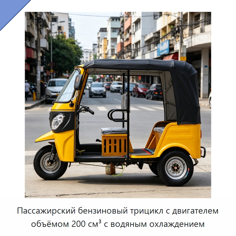 Пассажирский бензиновый трицикл с двигателем объёмом 200 см³ с водяным охлаждением — Специальная строительная техника
