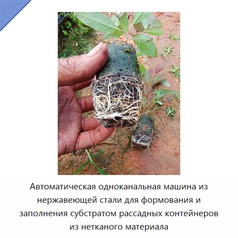 Автоматическая одноканальная машина из нержавеющей стали для формования и заполнения субстратом рассадных контейнеров из нетканого материала