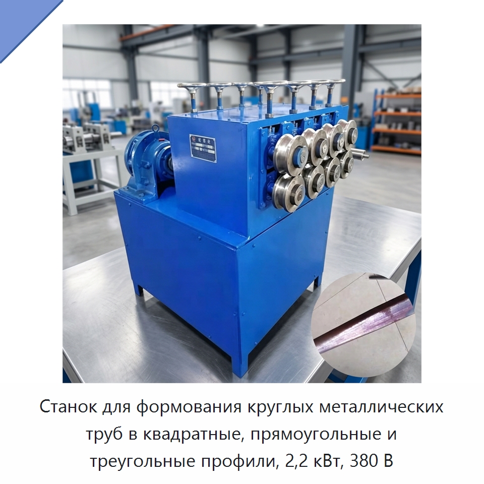 Станок для формования круглых металлических труб в квадратные, прямоугольные и треугольные профили, 2,2 кВт, 380 В — Специальное оборудование для металлообработки и металлургии