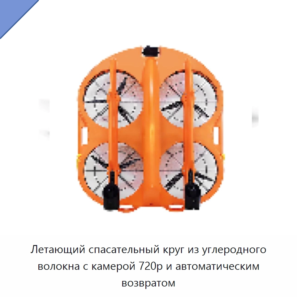 Летающий спасательный круг из углеродного волокна с камерой 720p и автоматическим возвратом