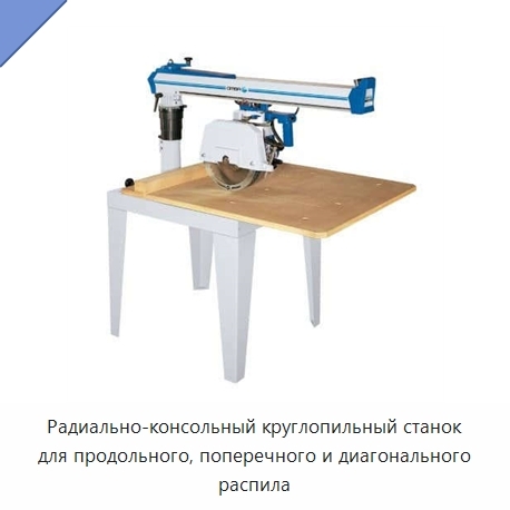 Радиально-консольный круглопильный станок для продольного, поперечного и диагонального распила
