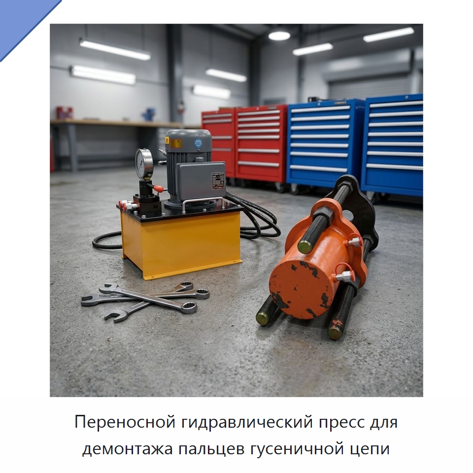 Переносной гидравлический пресс для демонтажа пальцев гусеничной цепи — Гидравлические прессы