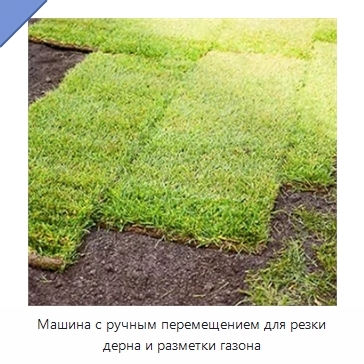Машина с ручным перемещением для резки дерна и разметки газона