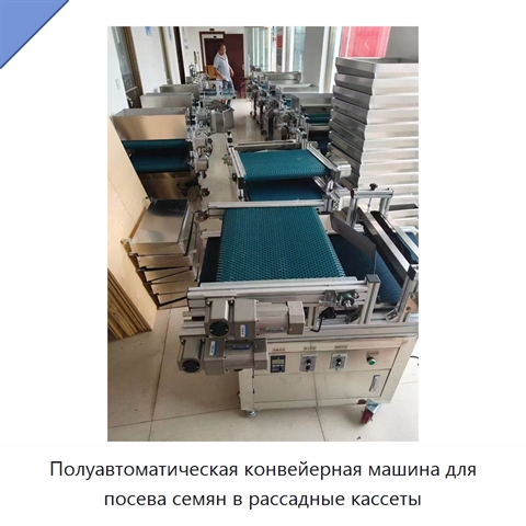 Полуавтоматическая конвейерная машина для посева семян в рассадные кассеты
