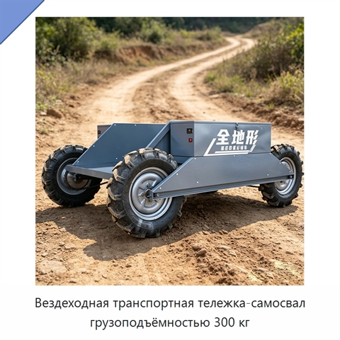 Вездеходная транспортная тележка-самосвал грузоподъёмностью 300 кг
