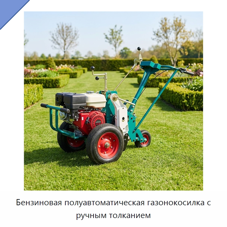 Бензиновая полуавтоматическая газонокосилка с ручным толканием — Специальные сельскохозяйственные машины